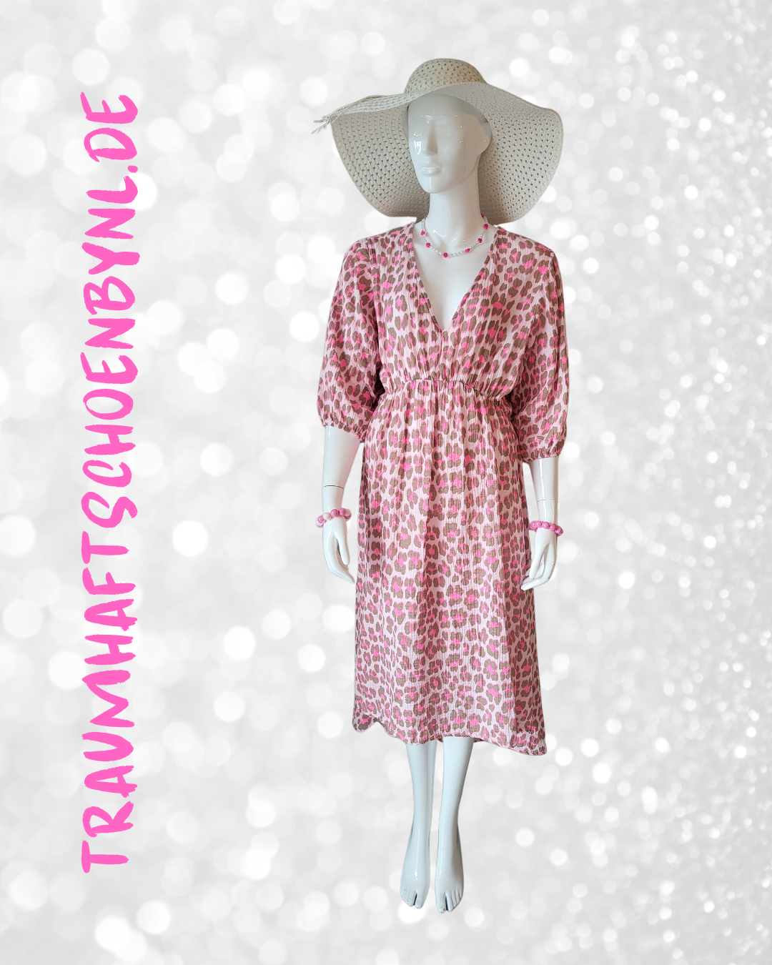 Musselinkleid Leo pink