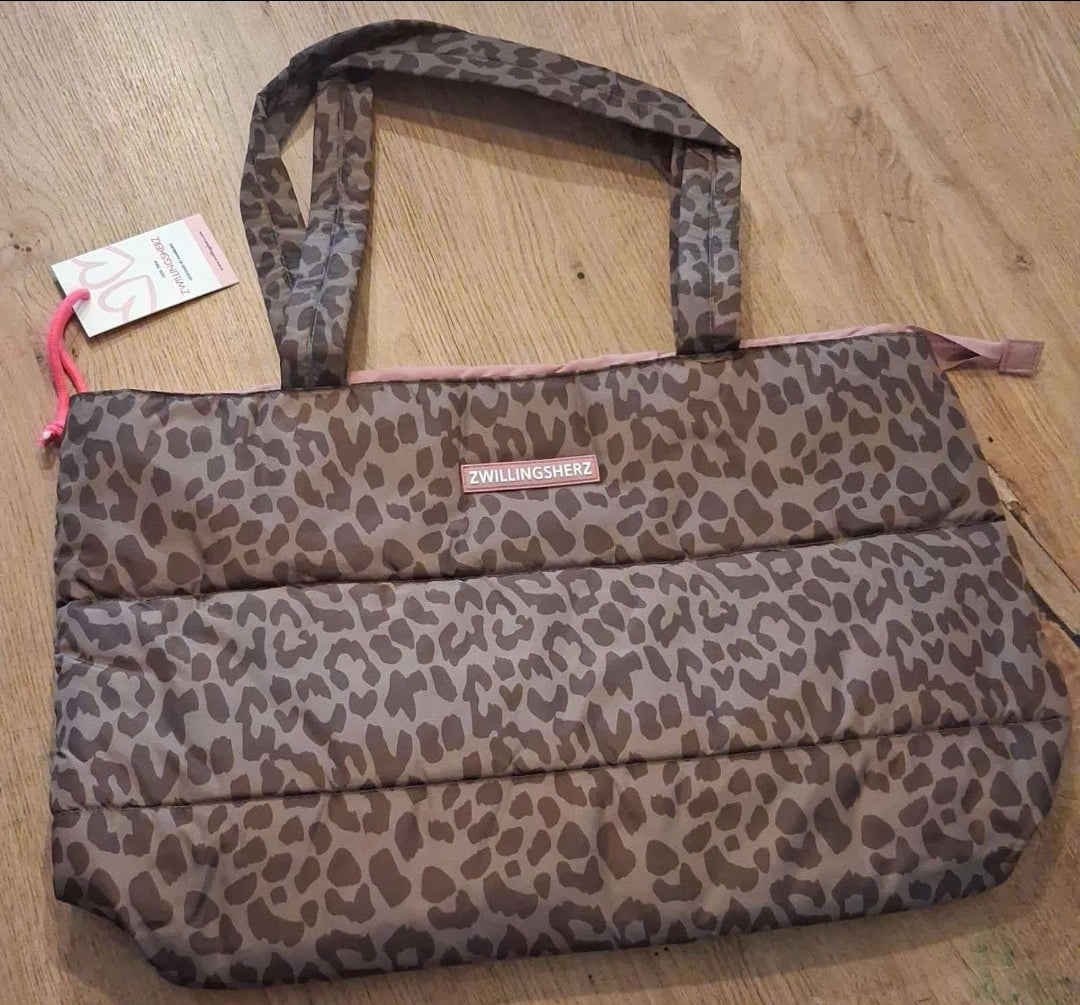 Shopper "Leo allover" Taupe