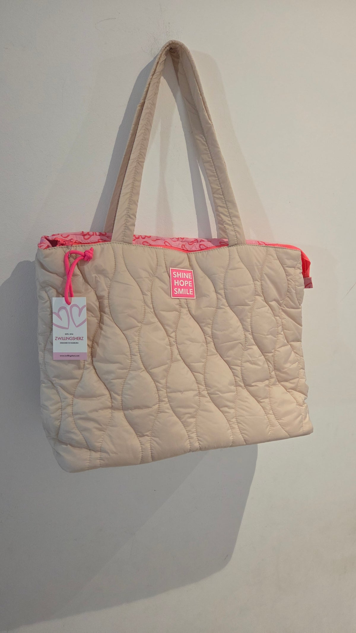 Shopper "Steppung & Patch" Hellbeige