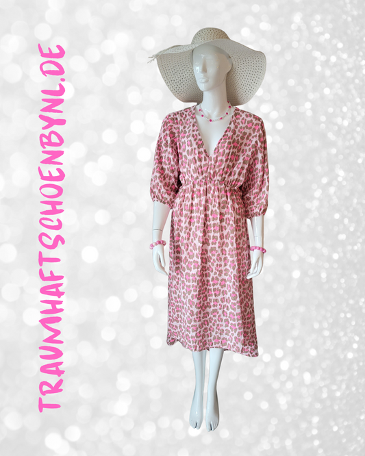Musselinkleid Leo pink