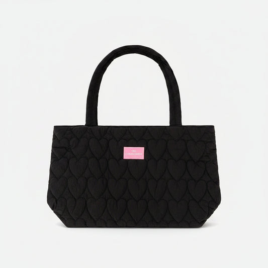 Shopper "Heart Steppung" Schwarz