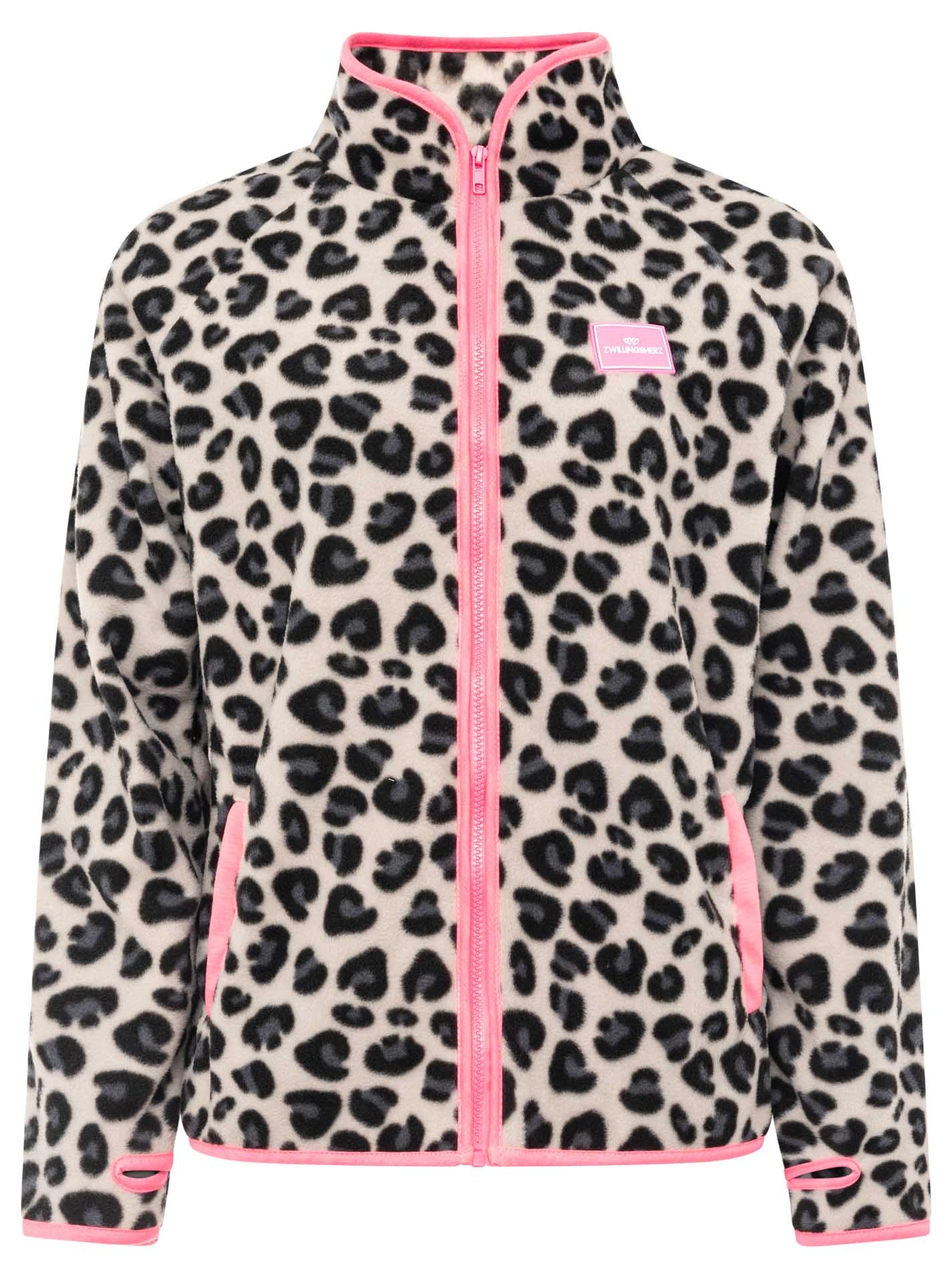 Fleece Cardigan Neon Leo Beige L