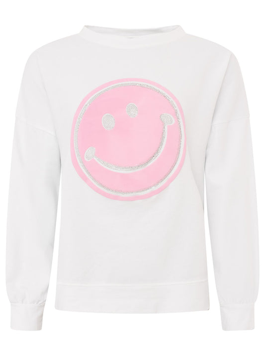 ZWILLINGSHERZ Sweatshirt BW "Smile & Strass"