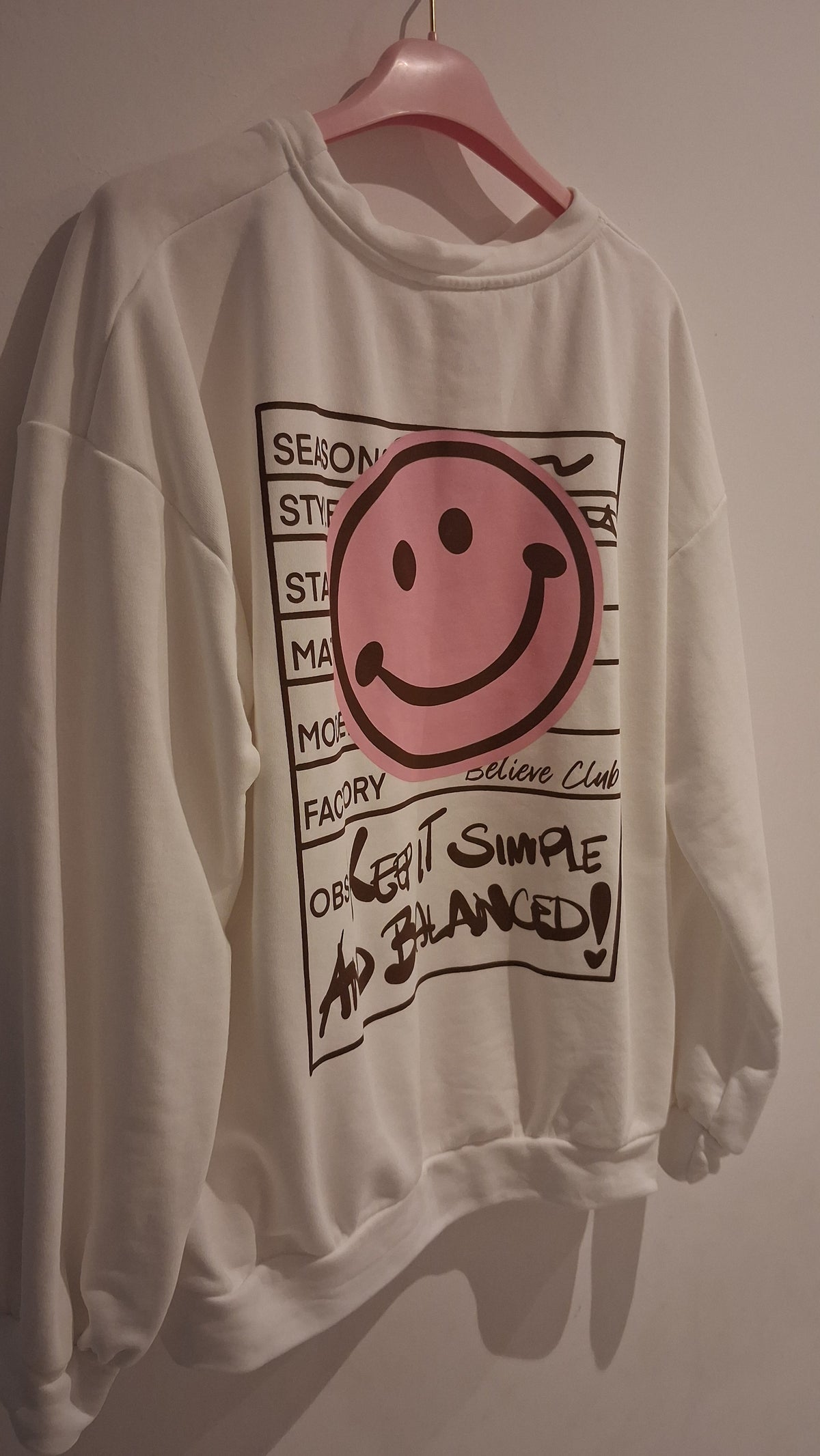Pullover Smile weiss one size