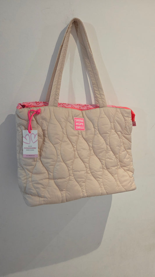 Shopper "Steppung & Patch" Hellbeige