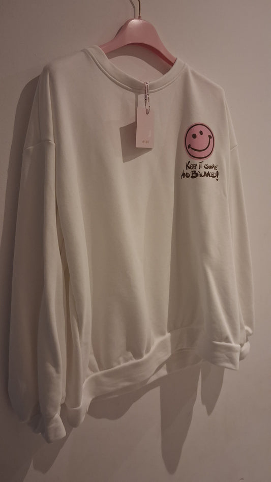 Pullover Smile weiss one size